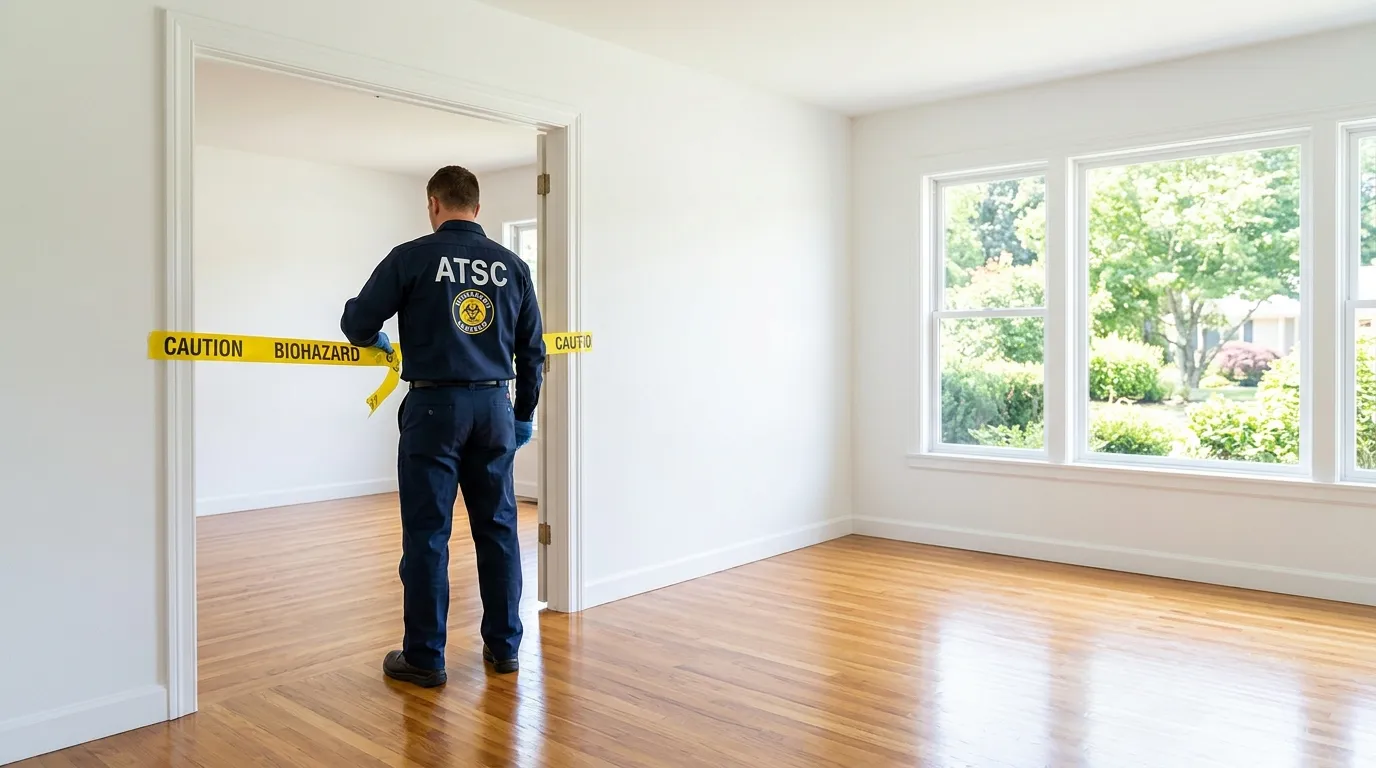 Certified biohazard cleanup crew performing Crime Scene Cleanup in Farmers Branch